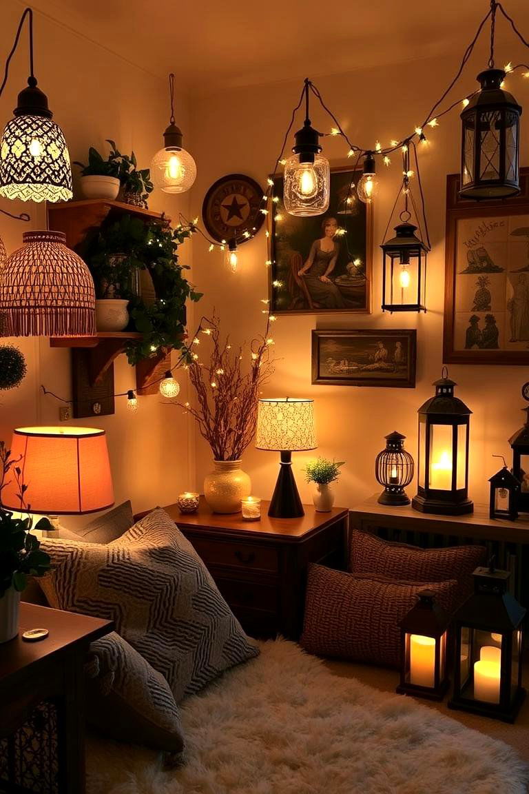 Artisanal Lighting Accents - 24 Gypsy Bohemian Living Room Ideas
