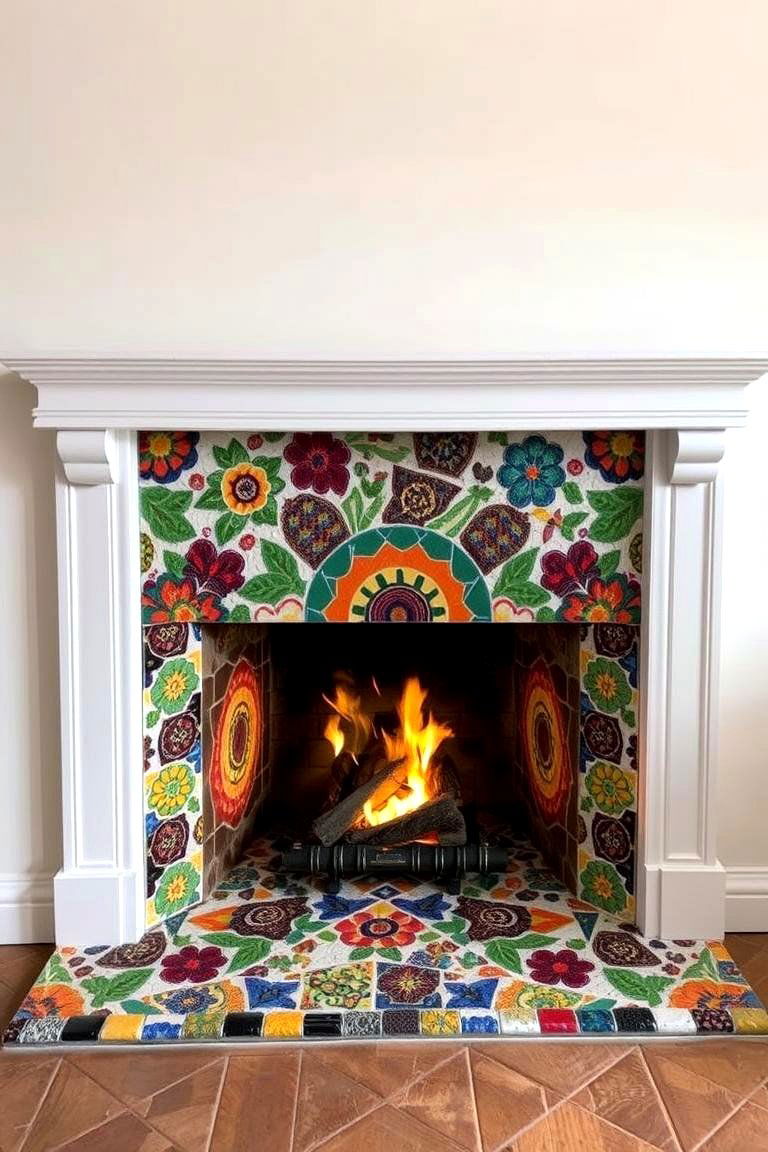 Artisanal Mosaic Hearth - 24 Fireplace Hearth Ideas