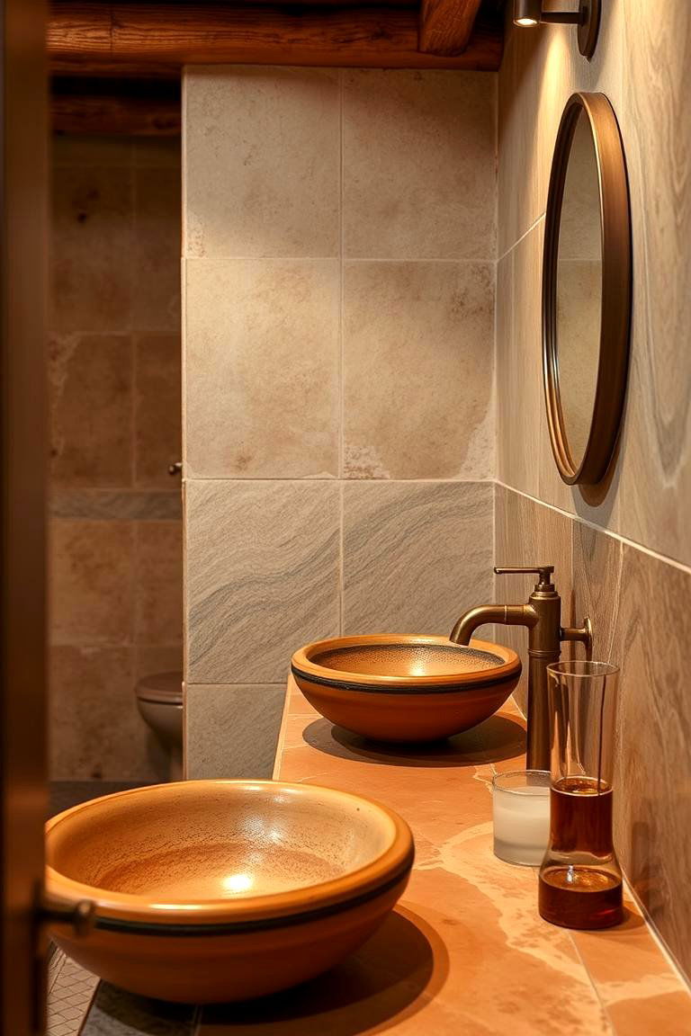 Artisanal Terracotta Fixtures - 24 Terracotta Bathroom Ideas