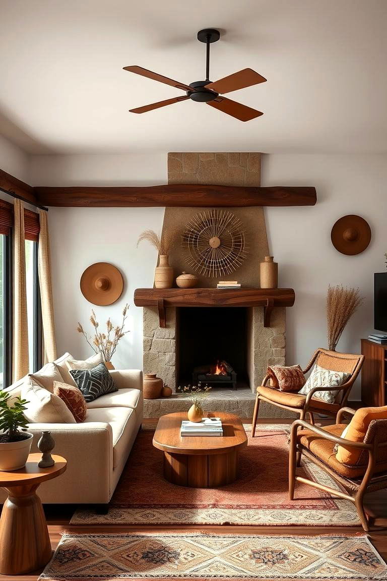 Artisanal Touch with Handcrafted Details - 24 Living Room Ideas With Sectionals and Fireplace