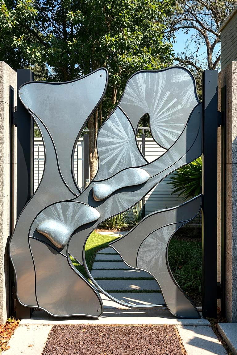 Artistic Abstract Metal Gate - 24 Metal Garden Gate Ideas