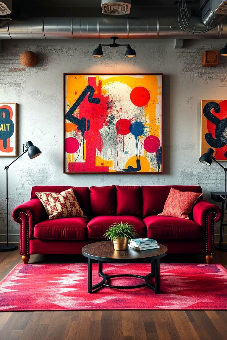 Artistic Accent Statement - 24 Burgundy Sofa Living Room Ideas