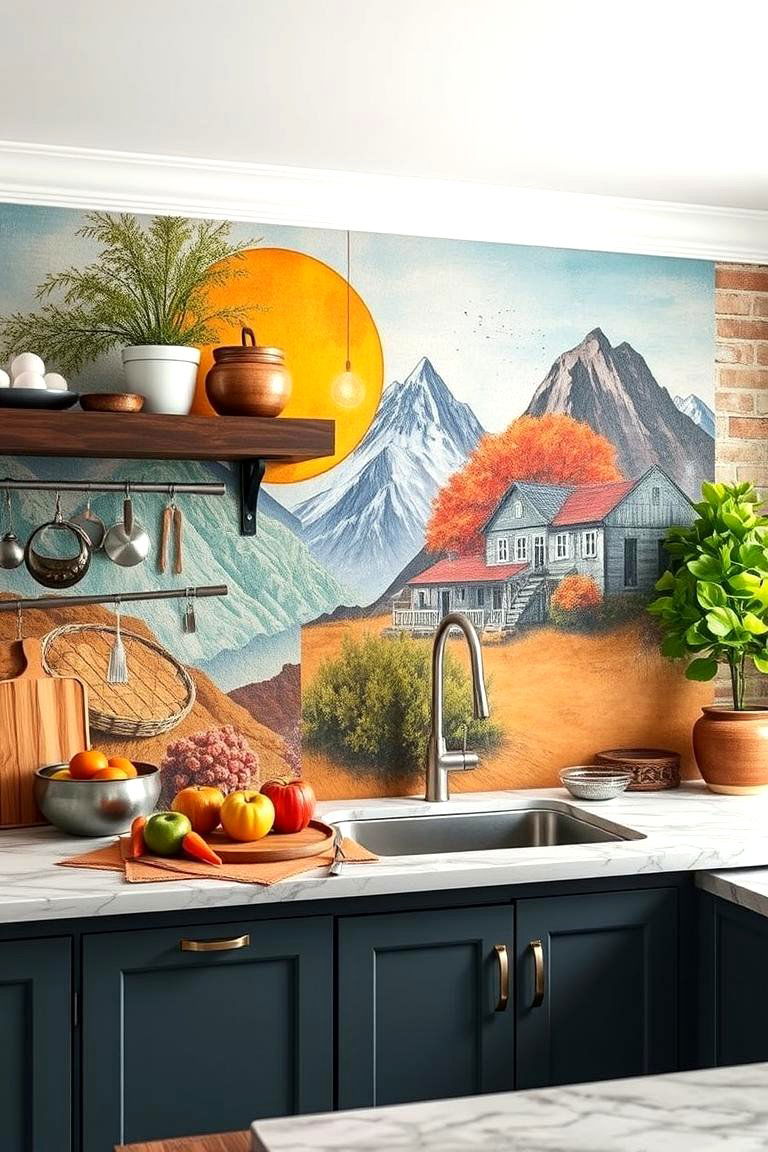 Artistic Accent Wall Features - 24 Kitchen Remodel Ideas