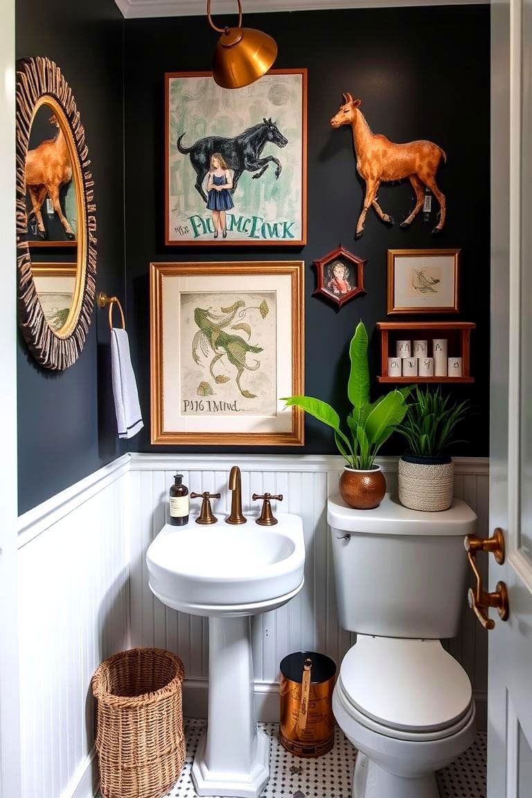 Artistic Accents for Unique Flair - 24 Small Powder Room Ideas