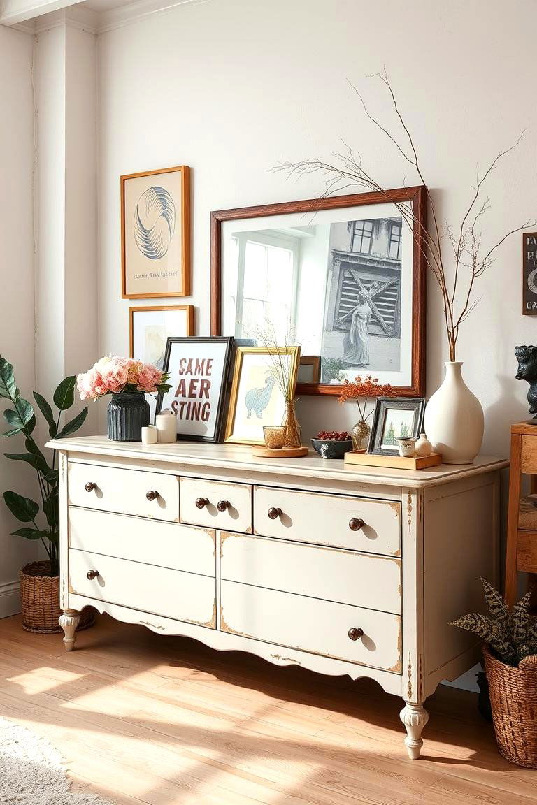 Artistic Accents with Creative Arrangements - 24 Dresser Decor Ideas
