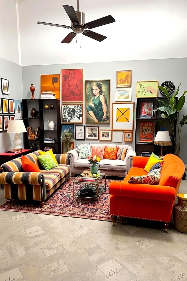 Artistic Arrangement - 24 Mismatched Sofas in Living Room Ideas