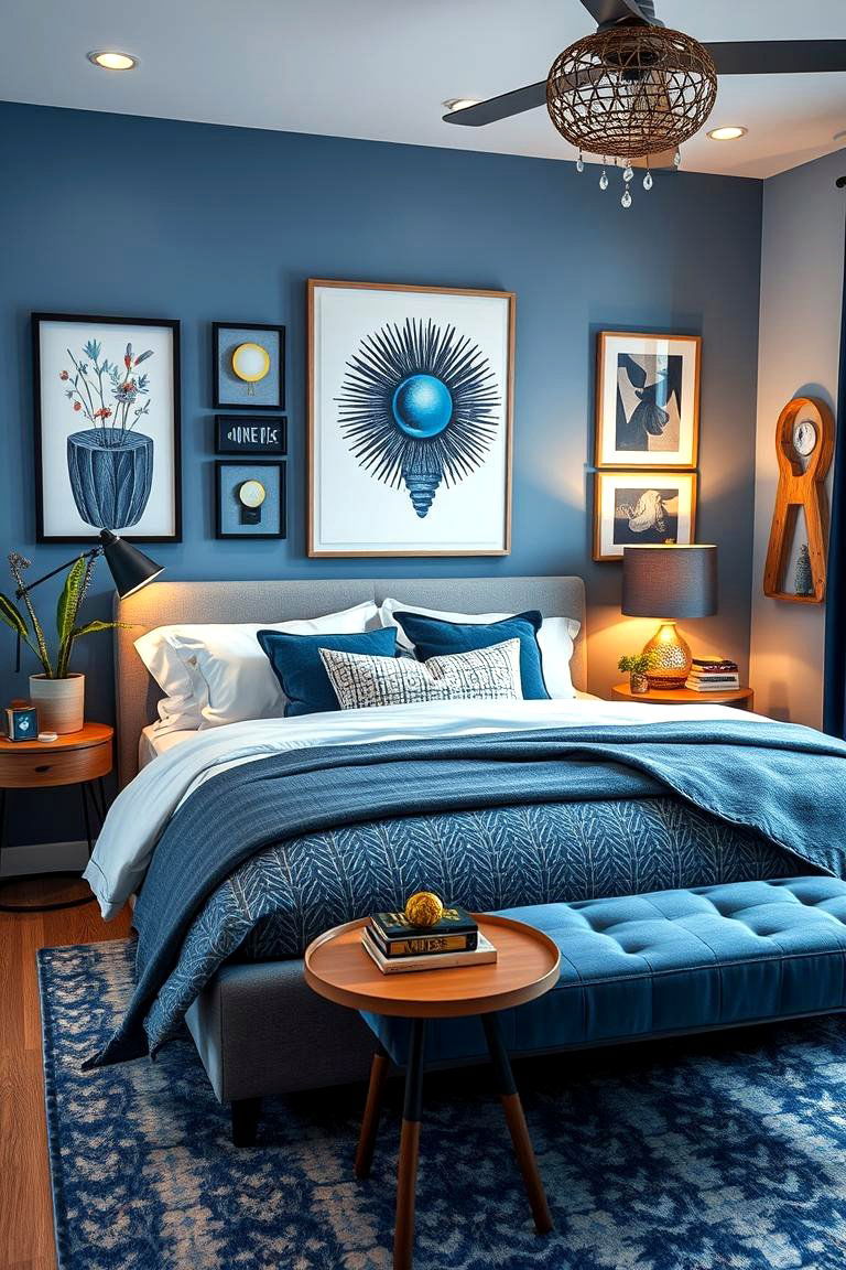 Artistic Bedroom Vibe - 24 Blue and Grey Bedroom Ideas