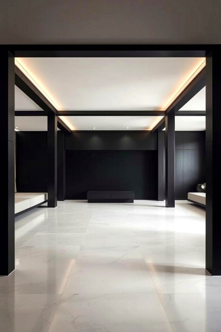 Artistic Black Boundaries - 24 Black Trim Interiors