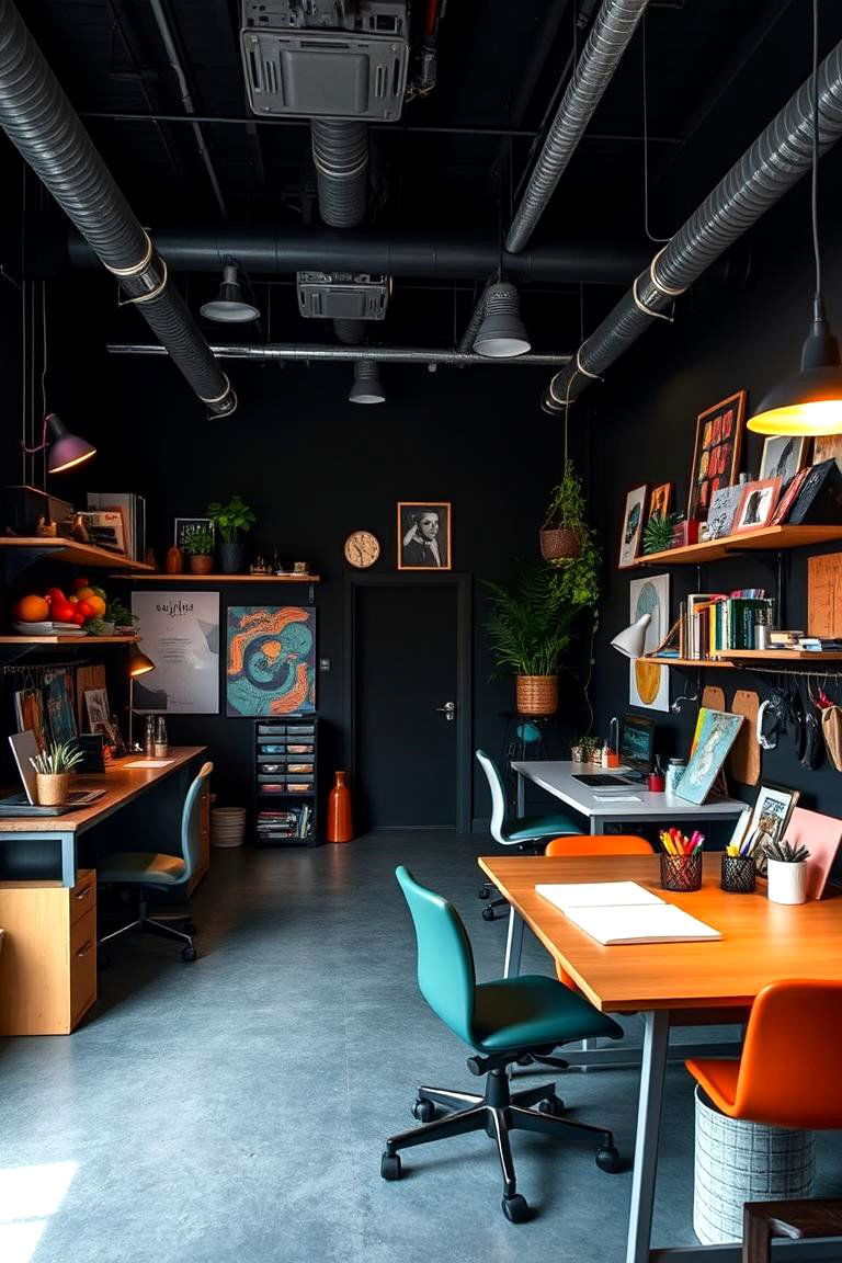Artistic Black Creative Studio - 24 Black Room Ideas
