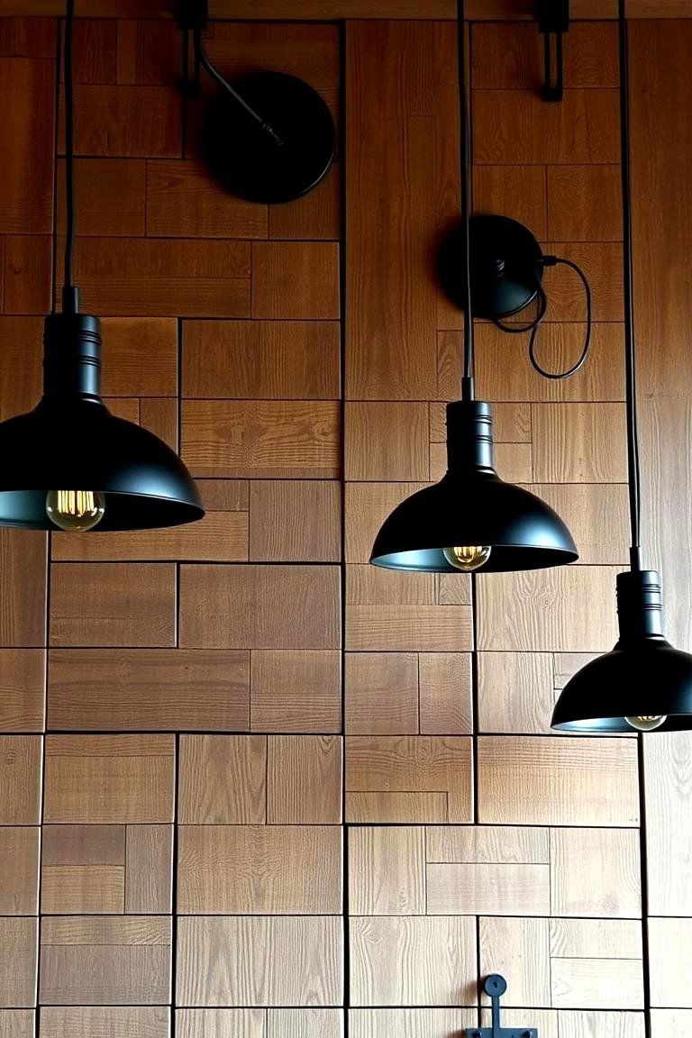 Artistic Black Fixtures on Rustic Wood Walls - 24 Black and Wood Bathroom Ideas
