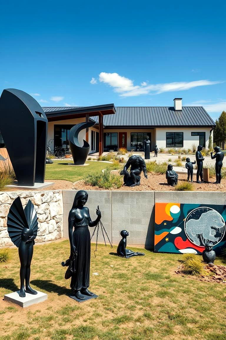 Artistic Black Outdoor Art - 24 Black Modern Farmhouse Exterior Design Ideas