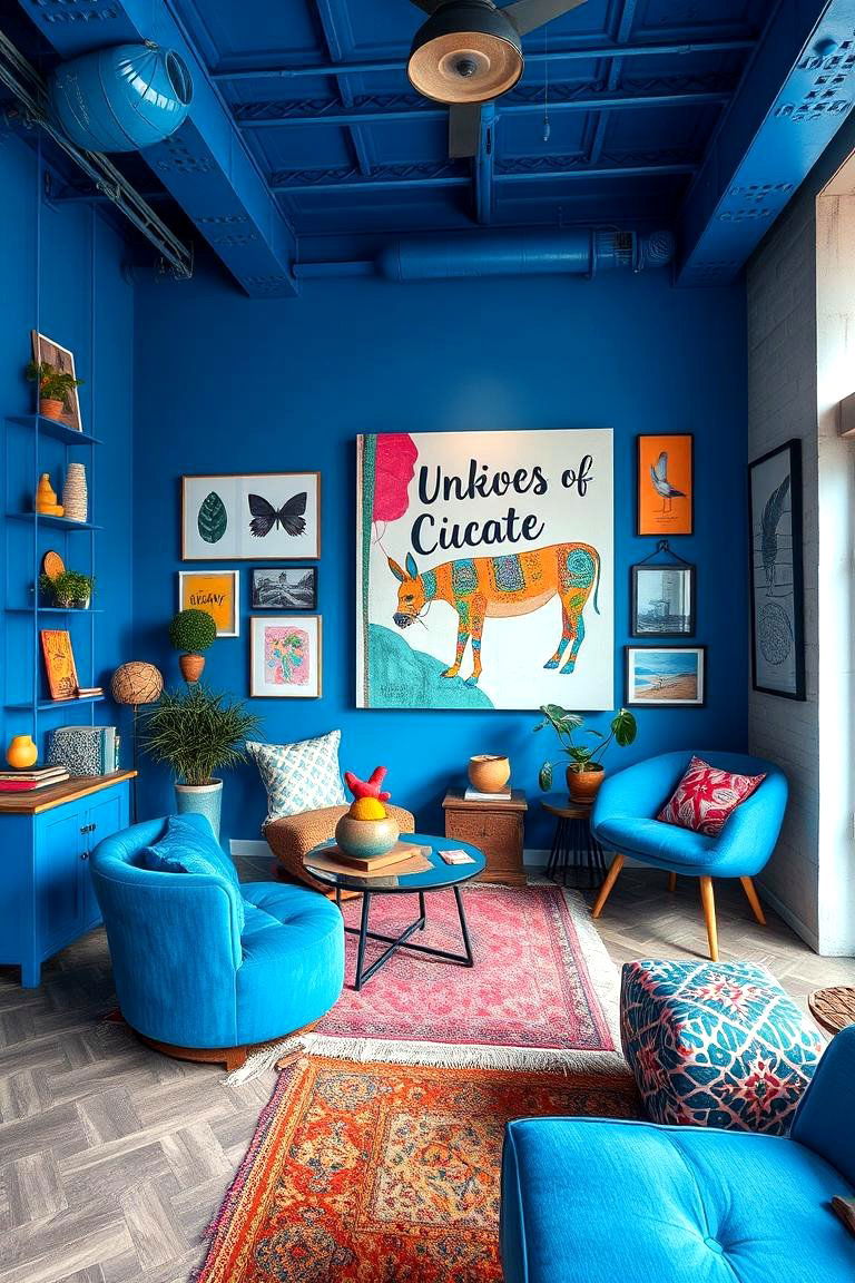 Artistic Blue Vibes - 24 Moody Blue Bedroom Ideas