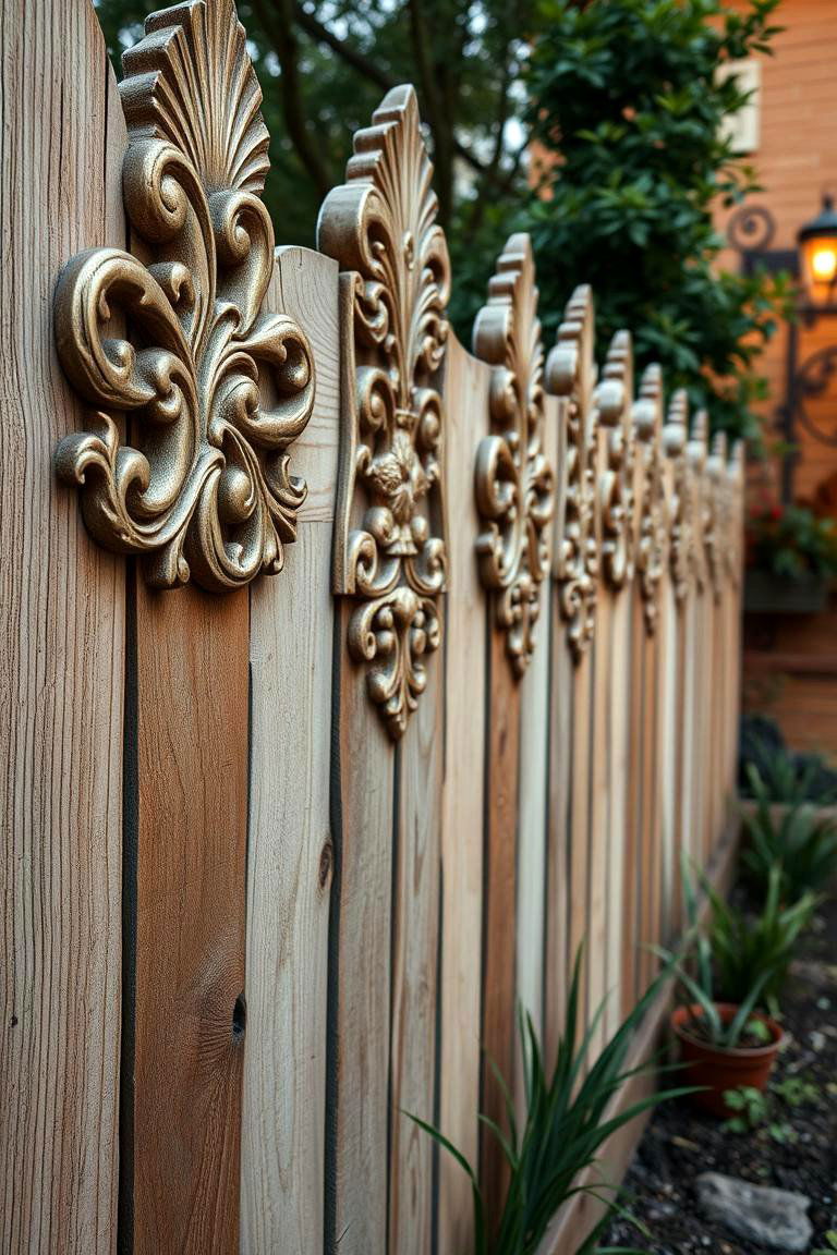 Artistic Carved Board on Board Fence - 24 Board on Board Fence Ideas