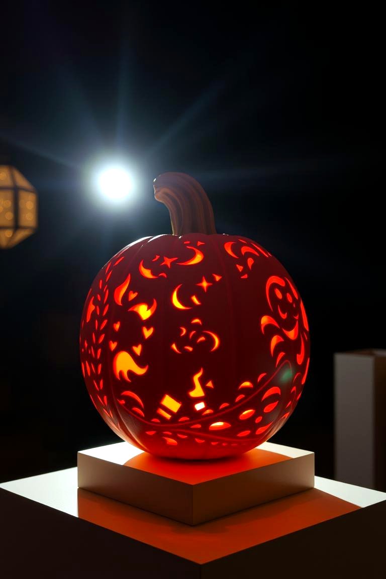 Artistic Carved Pumpkin Sculptures - 24 Pumpkin Decor Ideas