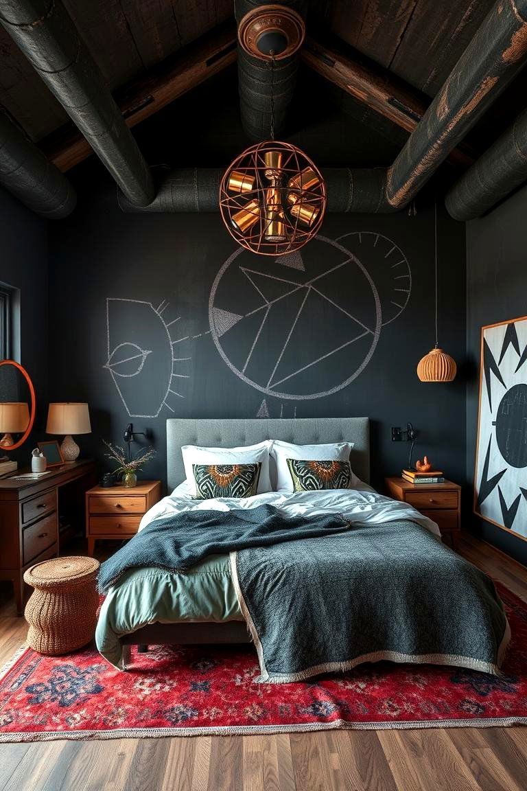Artistic Charcoal Expression - 24 Charcoal Bedroom Ideas