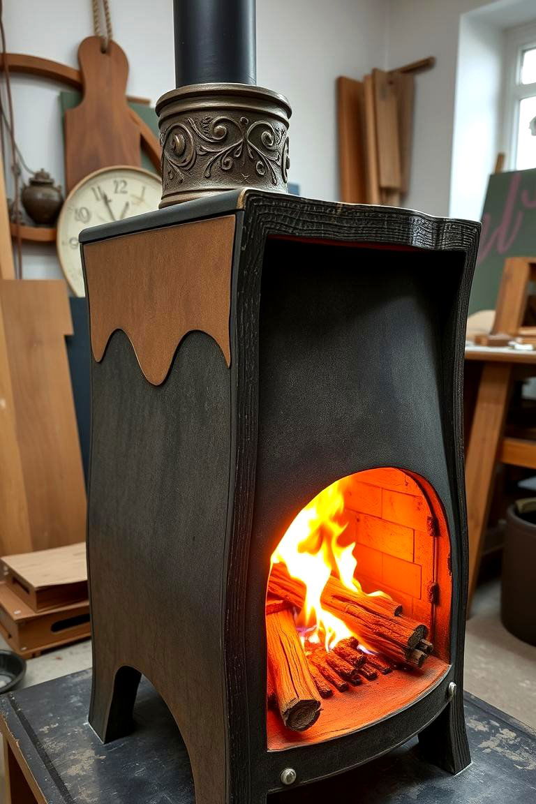 Artistic Custom Made Log Burner - 24 Log Burner Ideas