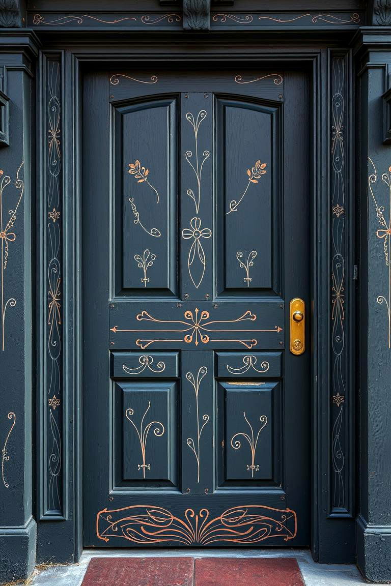 Artistic Dark Gray Front Door - 24 Dark Gray Front Door Ideas