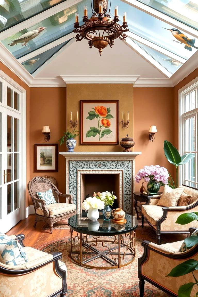 Artistic Decor and Aesthetic Finishes - 24 Sunroom With Fireplace
