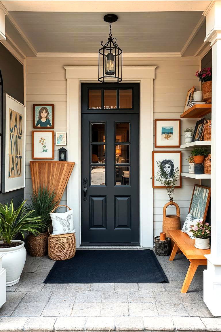 Artistic Display and Creative Porch - 24 Small Screened-in Porch Ideas