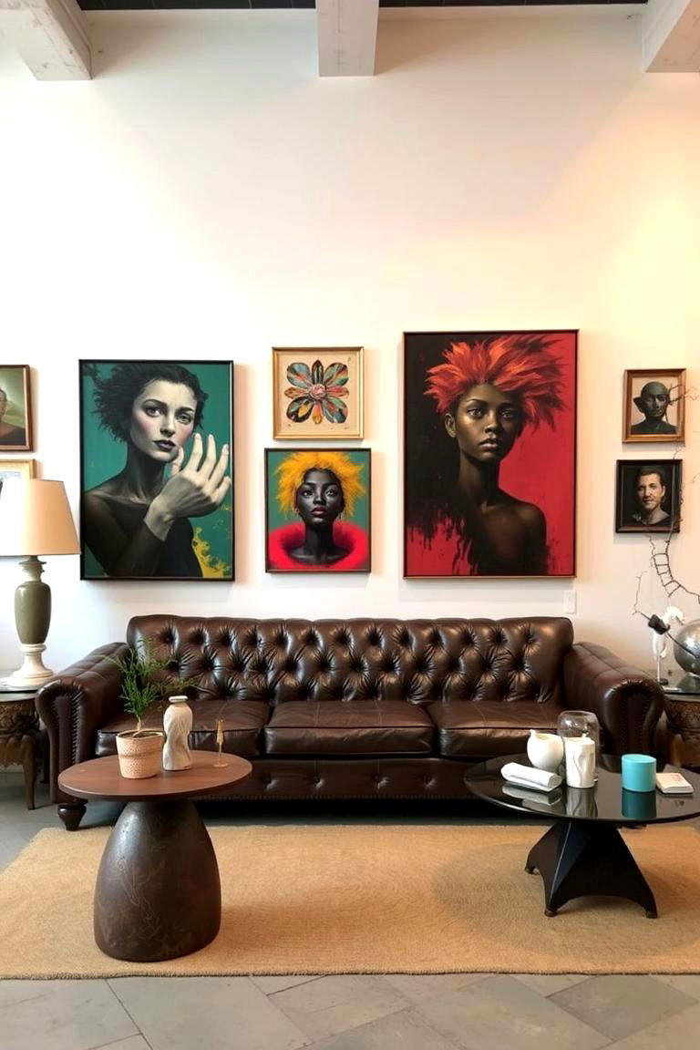 Artistic Expression - 24 Brown Leather Couch Living Room Ideas