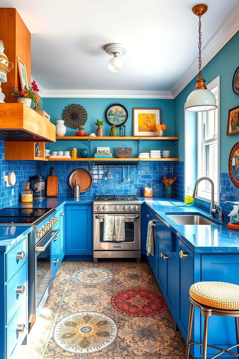 Artistic Expression - 24 kitchens with blue countertops