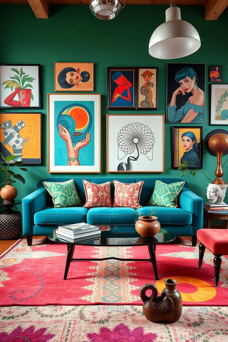 Artistic Expression - 24 Teal Couch Living Room Ideas