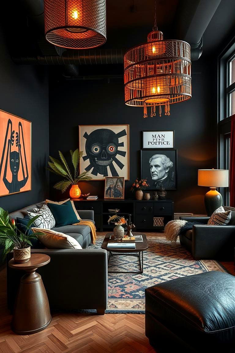 Artistic Expression Living Room - 24 Black and Brown Living Room Ideas