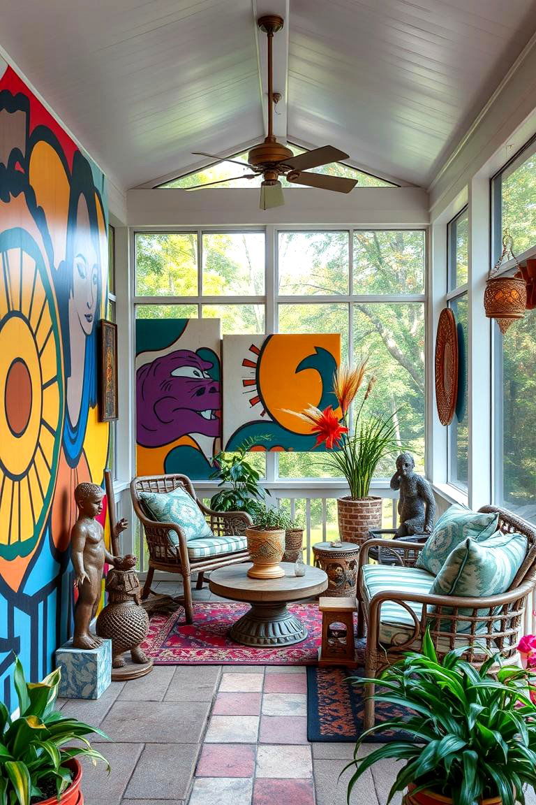 Artistic Expression Nook - 24 Screened-in Porch Ideas