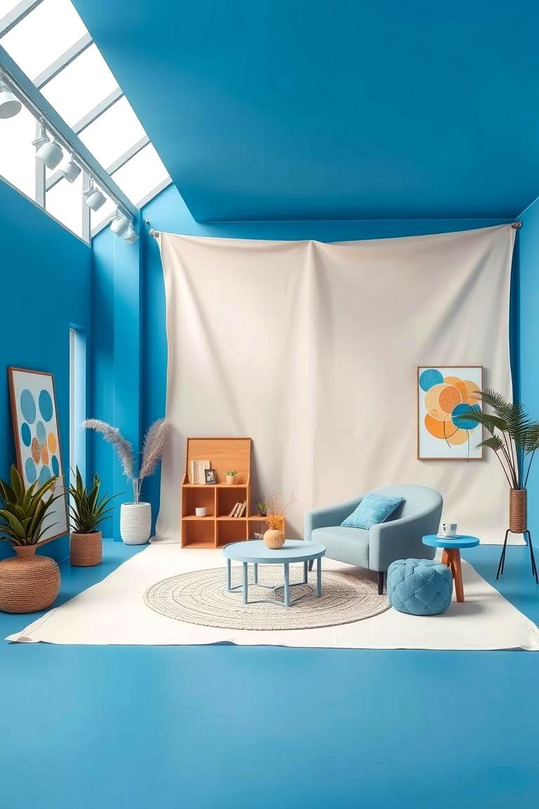Artistic Expression Space - 24 blue and beige bedroom ideas