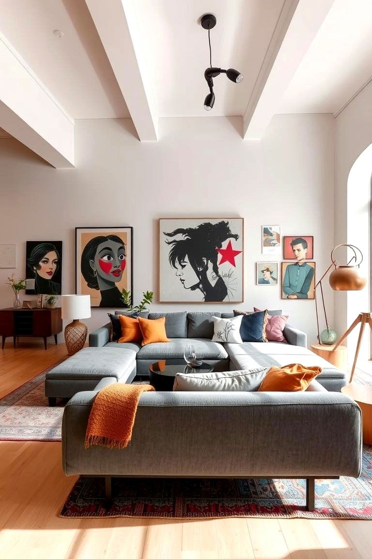 Artistic Expression in Grey Interiors - 24 Grey Sectional Living Room Ideas