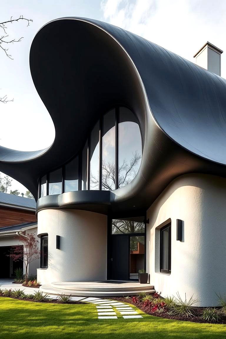 Artistic Expression in Home Architecture - 24 houses with black roofs