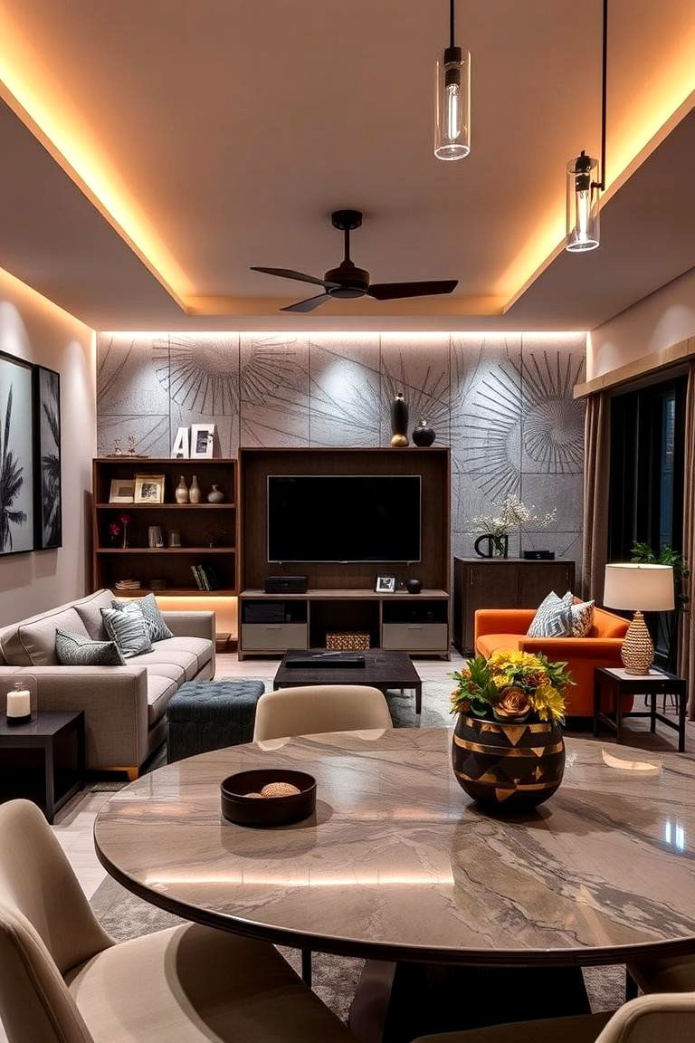 Artistic Flair and Custom Decor - 24 Small Living Room Ideas With Tv and Dining Table