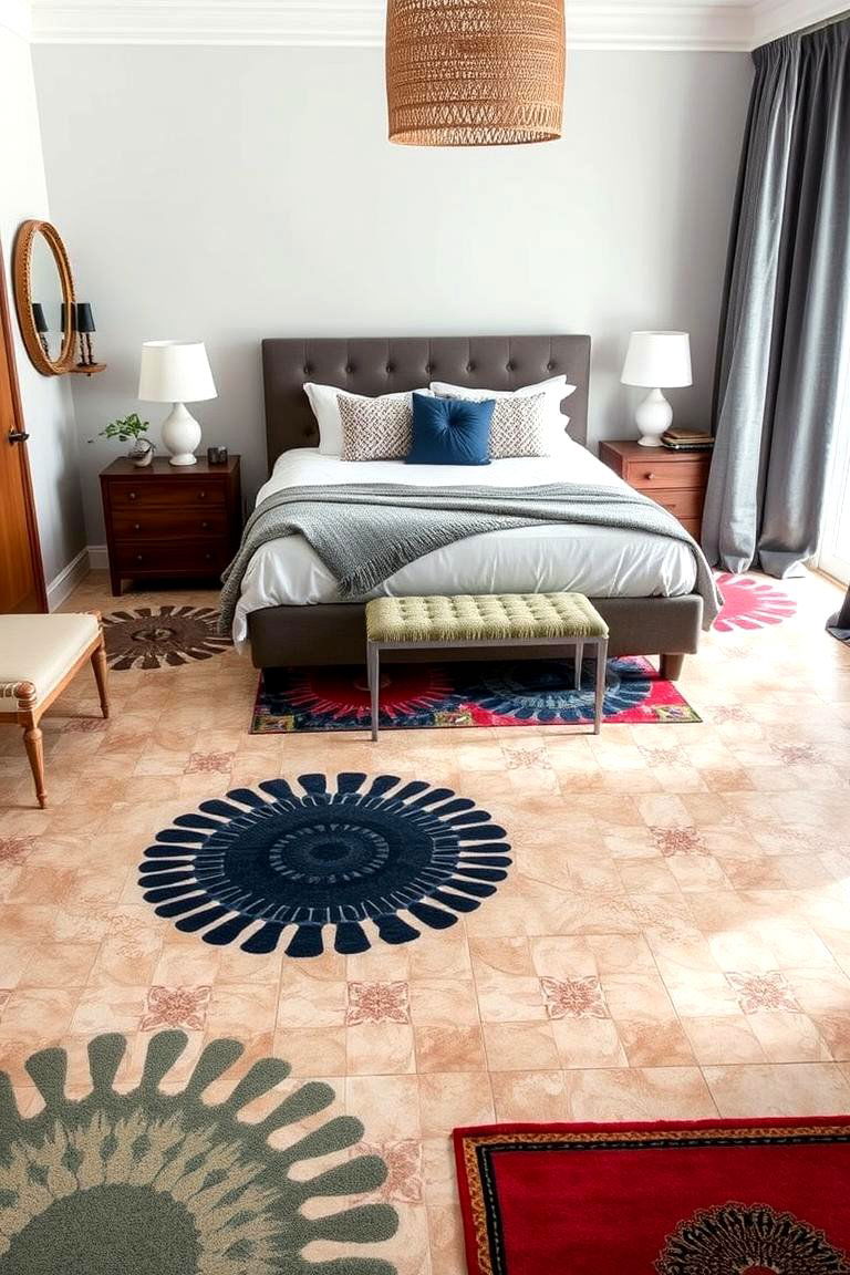 Artistic Floor Patterns - 24 Eclectic Bedroom Ideas