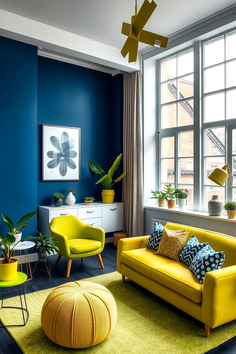 Artistic Fusion Indigo Blue and Chartreuse Green - 24 Blue and Green Color Combos for Decorating