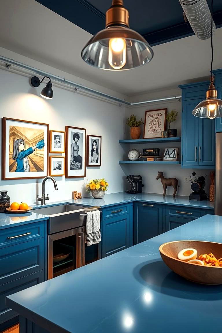 Artistic Gallery Kitchen - 24 kitchens with blue countertops