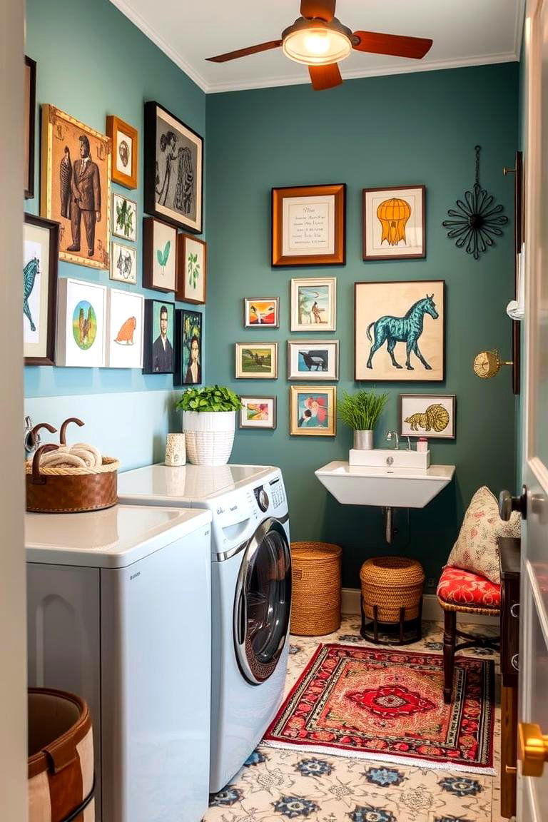 Artistic Gallery Style Laundry - 24 Garage Laundry Room Ideas