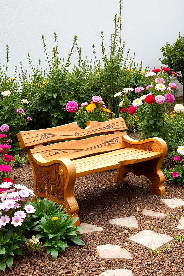 Artistic Garden Benches - 24 Garden Art Ideas