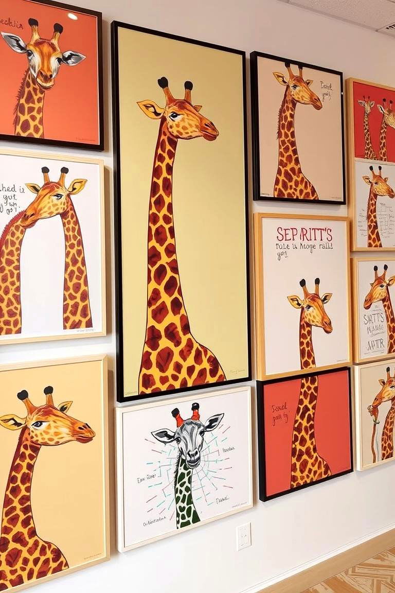 Artistic Giraffe Themed Art Prints - 24 Giraffe Nursery Ideas