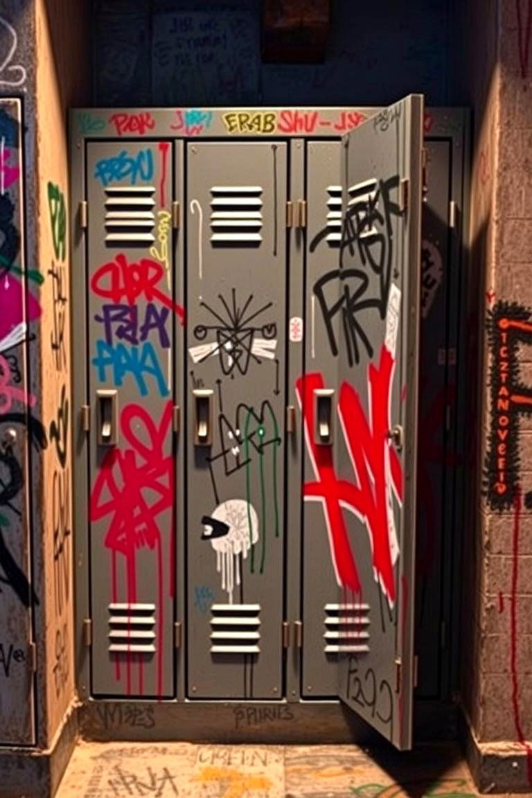 Artistic Graffiti Touches - 24 Locker Decor Ideas