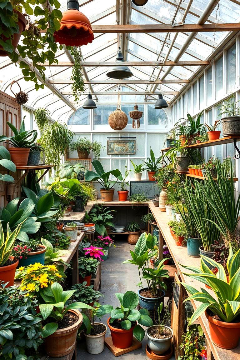 Artistic Greenhouse Studio - 24 Greenhouse Room Ideas