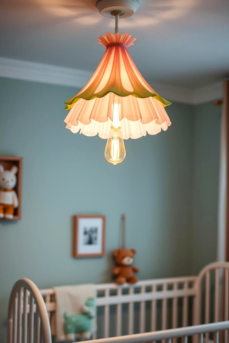 Artistic Handcrafted Light Fixture - 24 Pink and Green Nursery Ideas