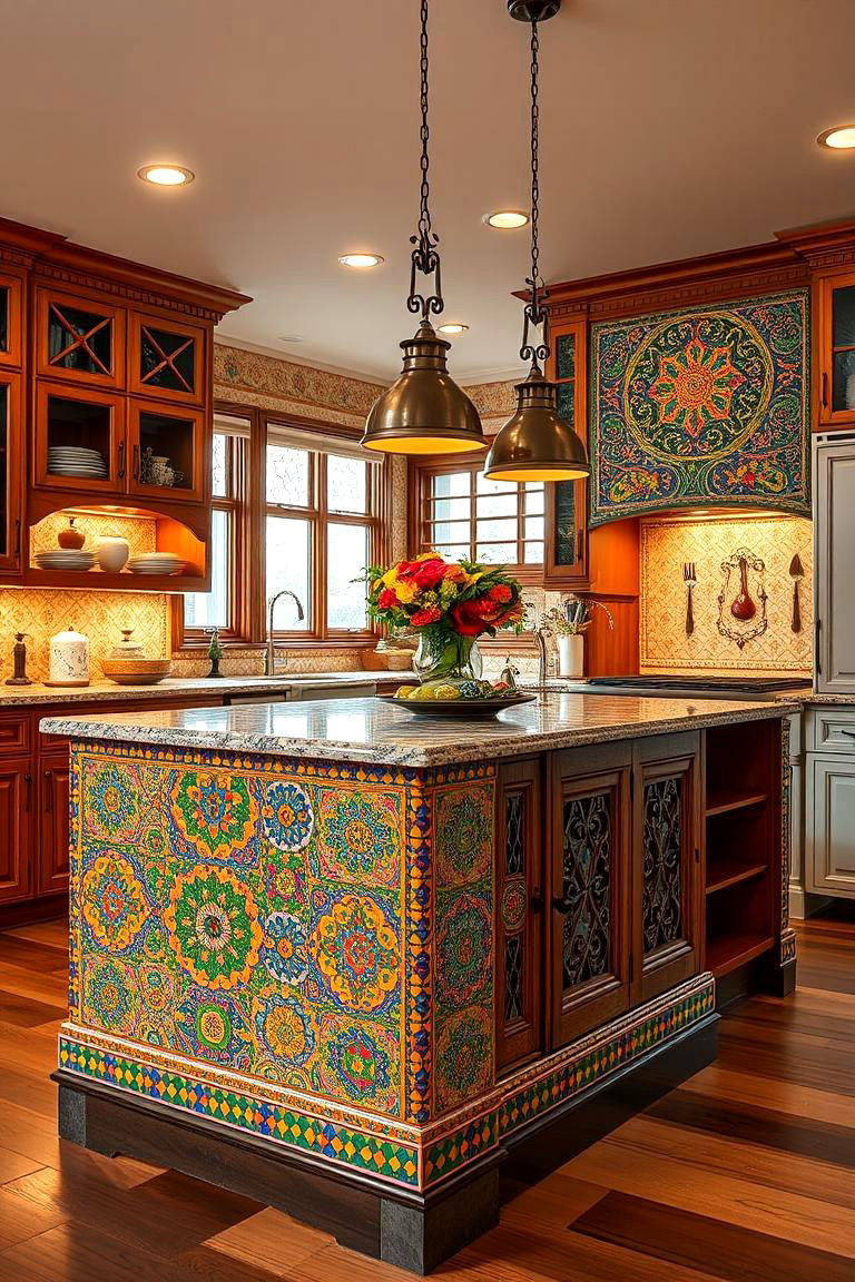 Artistic Kitchen Island Focus - 24 Maximalist Kitchen Decor Ideas