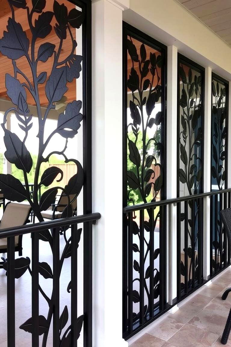 Artistic Laser Cut Metal Panels - 24 Metal Deck Railing Ideas