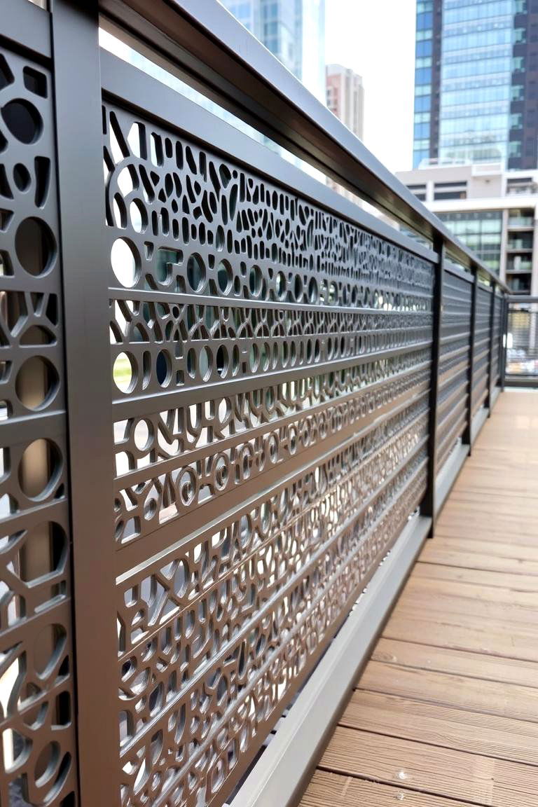 Artistic Laser Cut Metal - 24 Horizontal Deck Railing Ideas