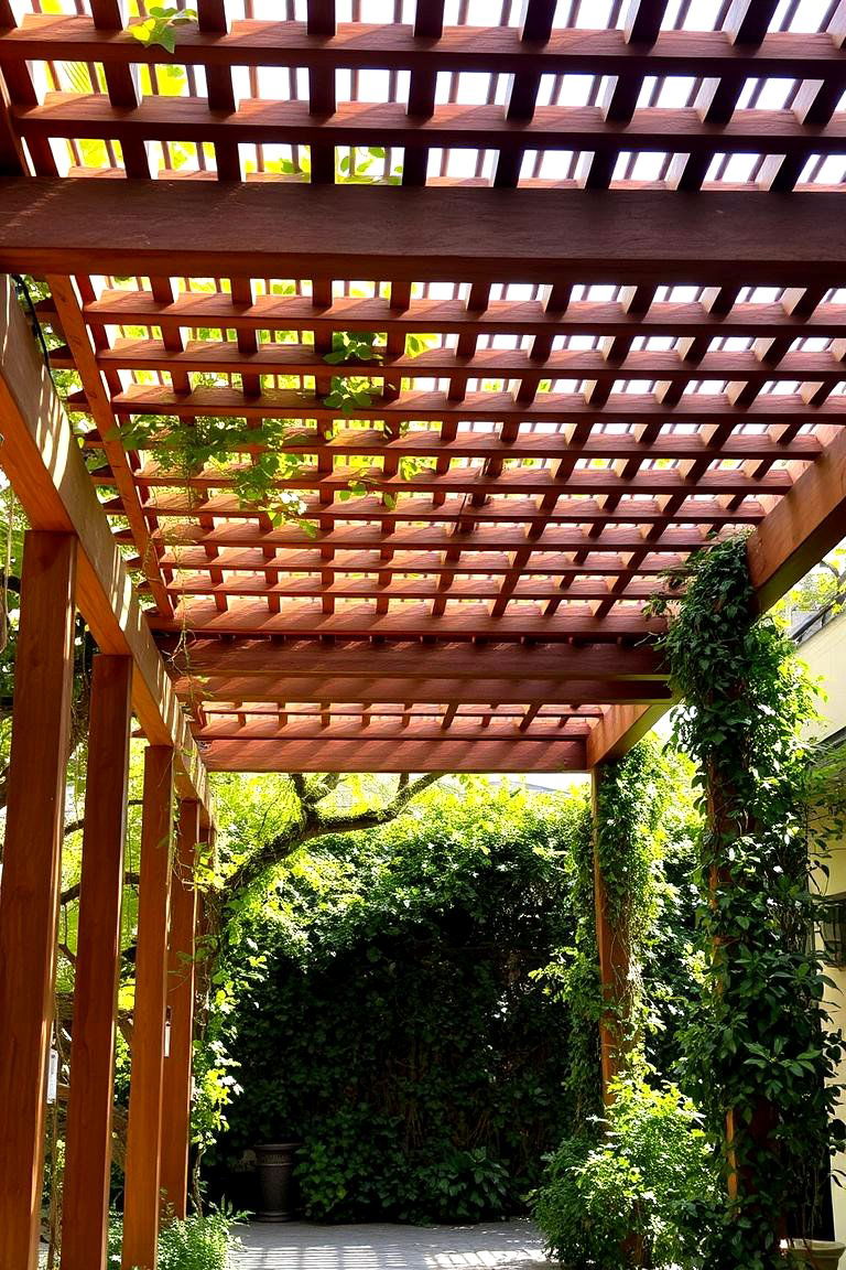 Artistic Lattice Pergola - 24 Small Patio Pergola Ideas