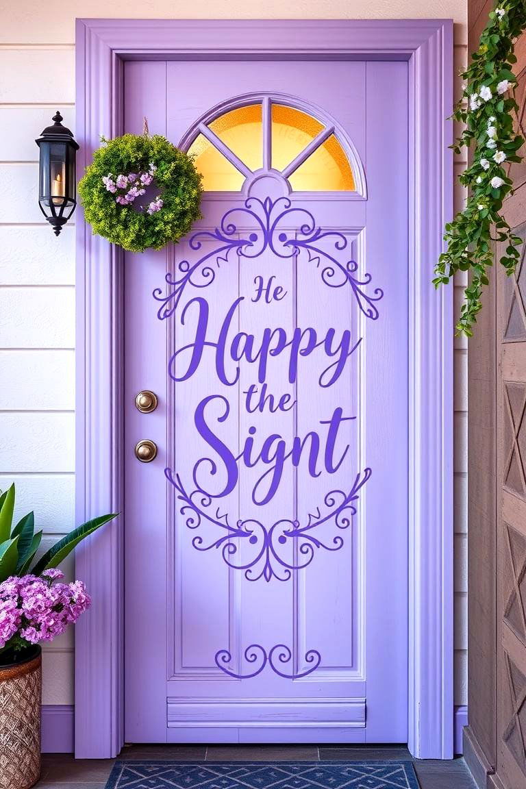 Artistic Lavender Themed Door Sign - 24 Lavender Front Door Ideas
