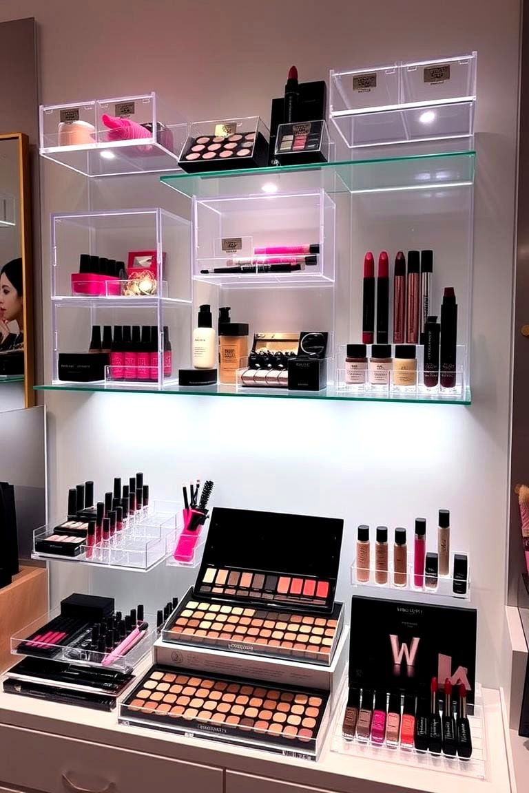 Artistic Makeup Display - 24 Makeup Room Ideas