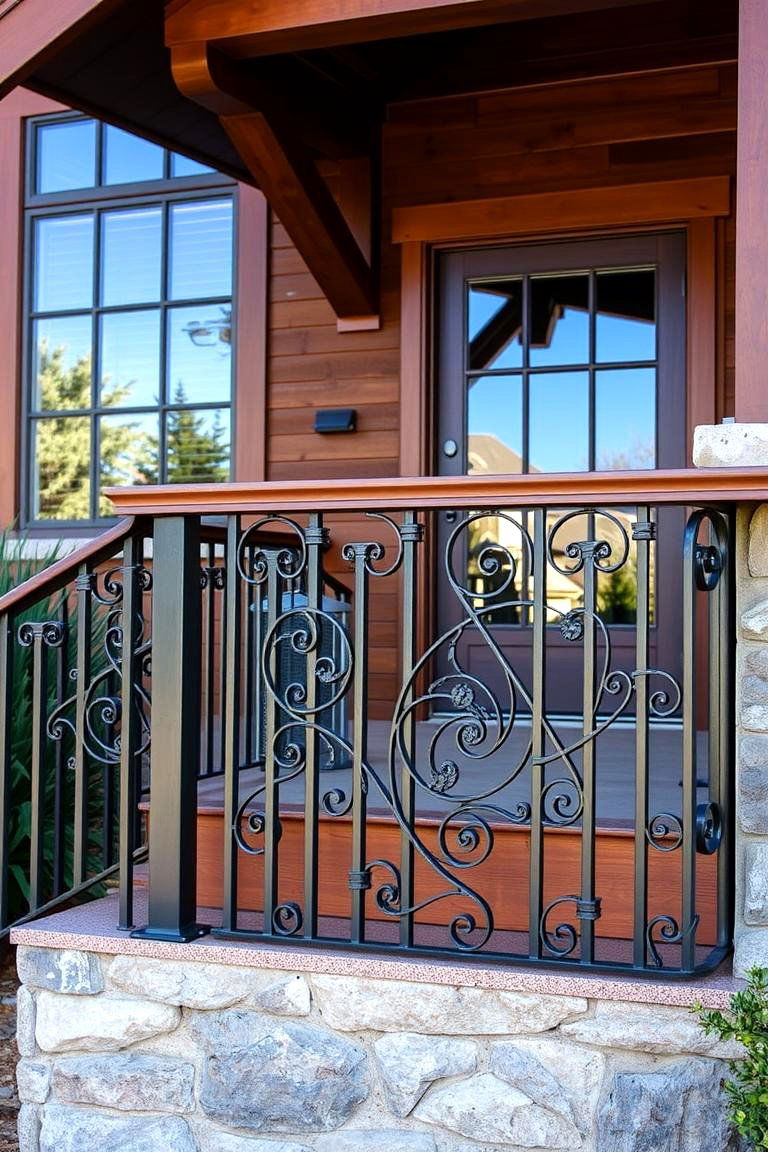 Artistic Metal Railings - 24 Craftsman Style House Exterior Ideas