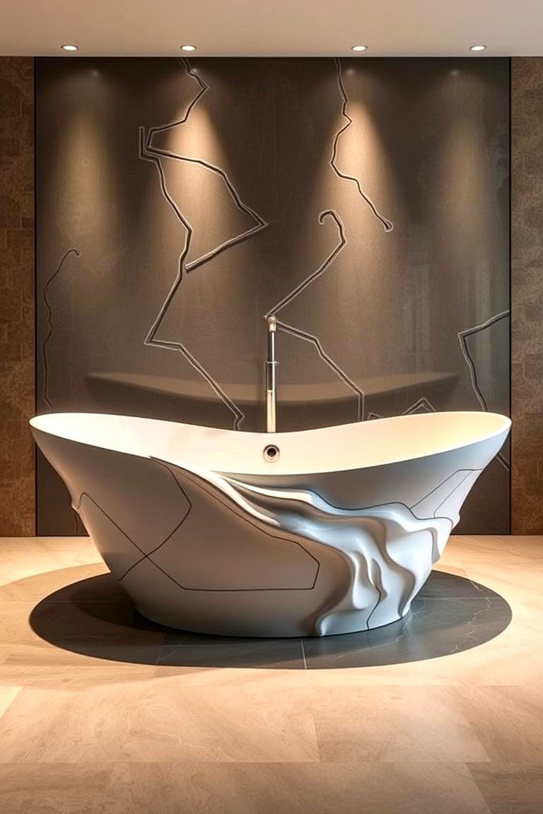 Artistic Modern Installation Tub - 24 Drop in Tub Ideas