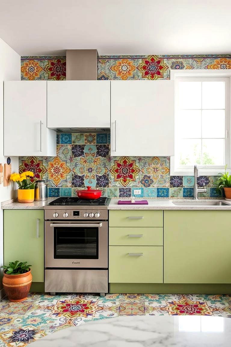 Artistic Mosaic Detailing - 24 One Wall Kitchen Ideas